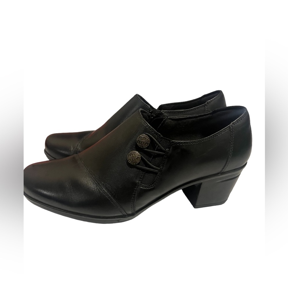 Clarks Collection Leather Booties  Emslie Warren Black size womens‎ 8.5